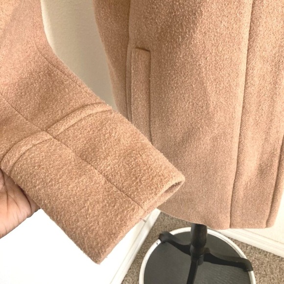 J. Crew City Wool Blend Camel Pea Coat Classic Preppy size 4 style AB945 - Picture 7 of 17